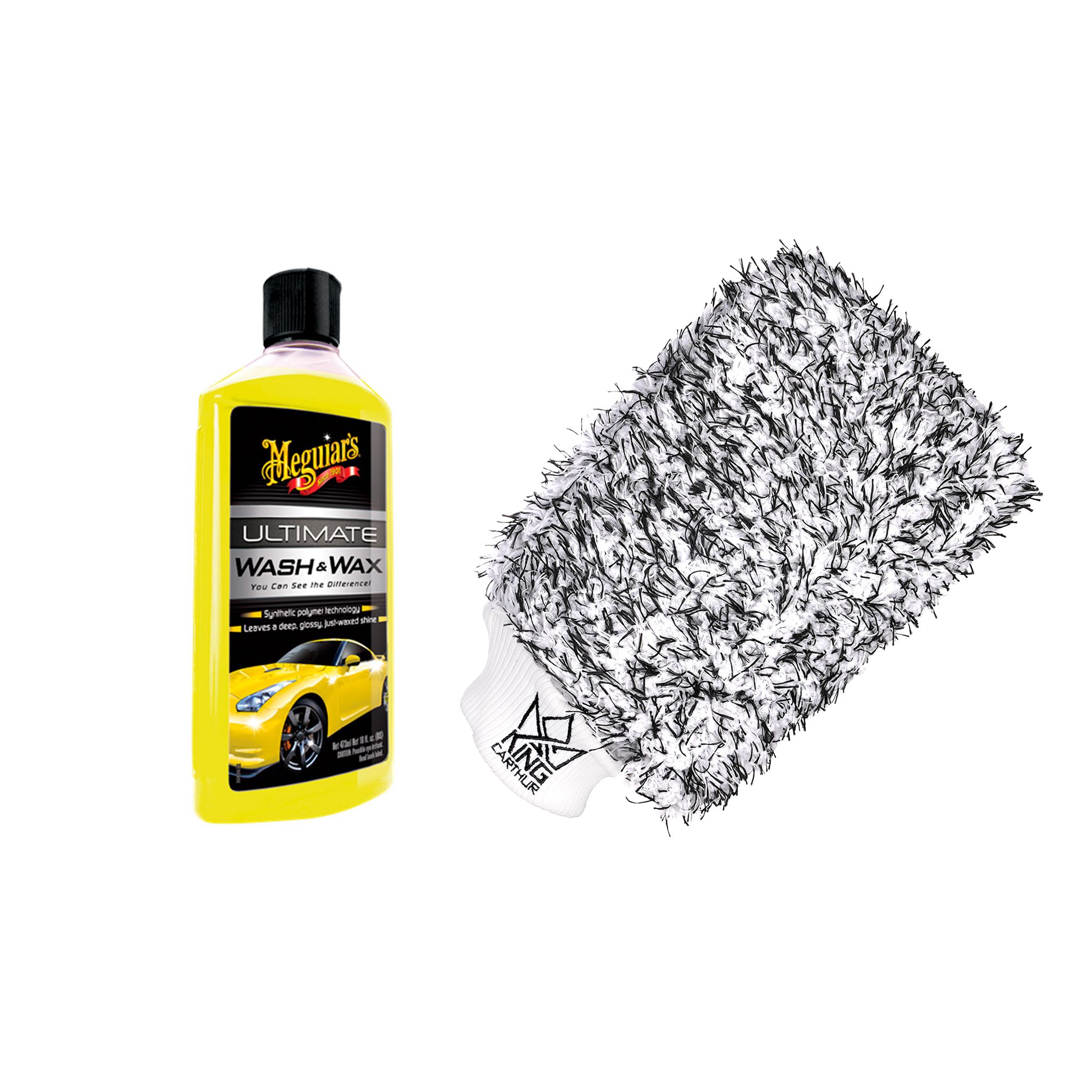 Autoshampoo Meguiars Ultimate Wash&Wax, 473 ml + KC Premium Wash Mitt