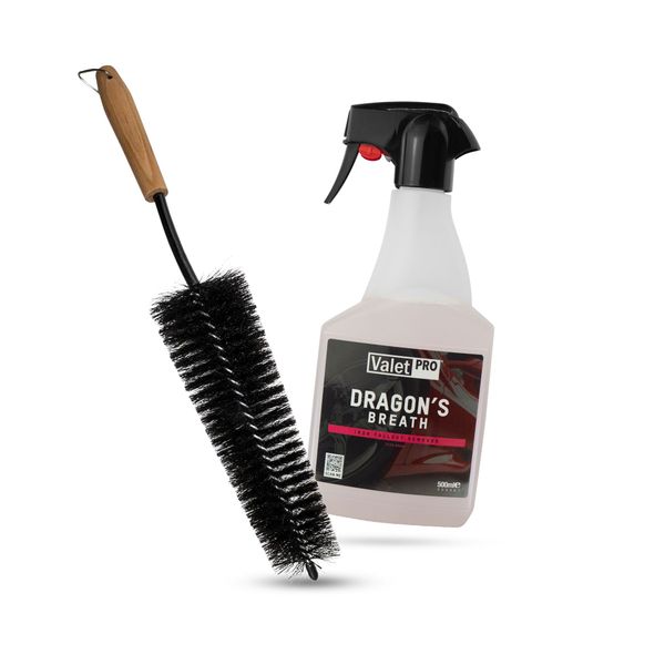 Fälgborste ValetPRO Long Reach Wheel Brush, Fälgborste + Dragon's Breath 500 ml