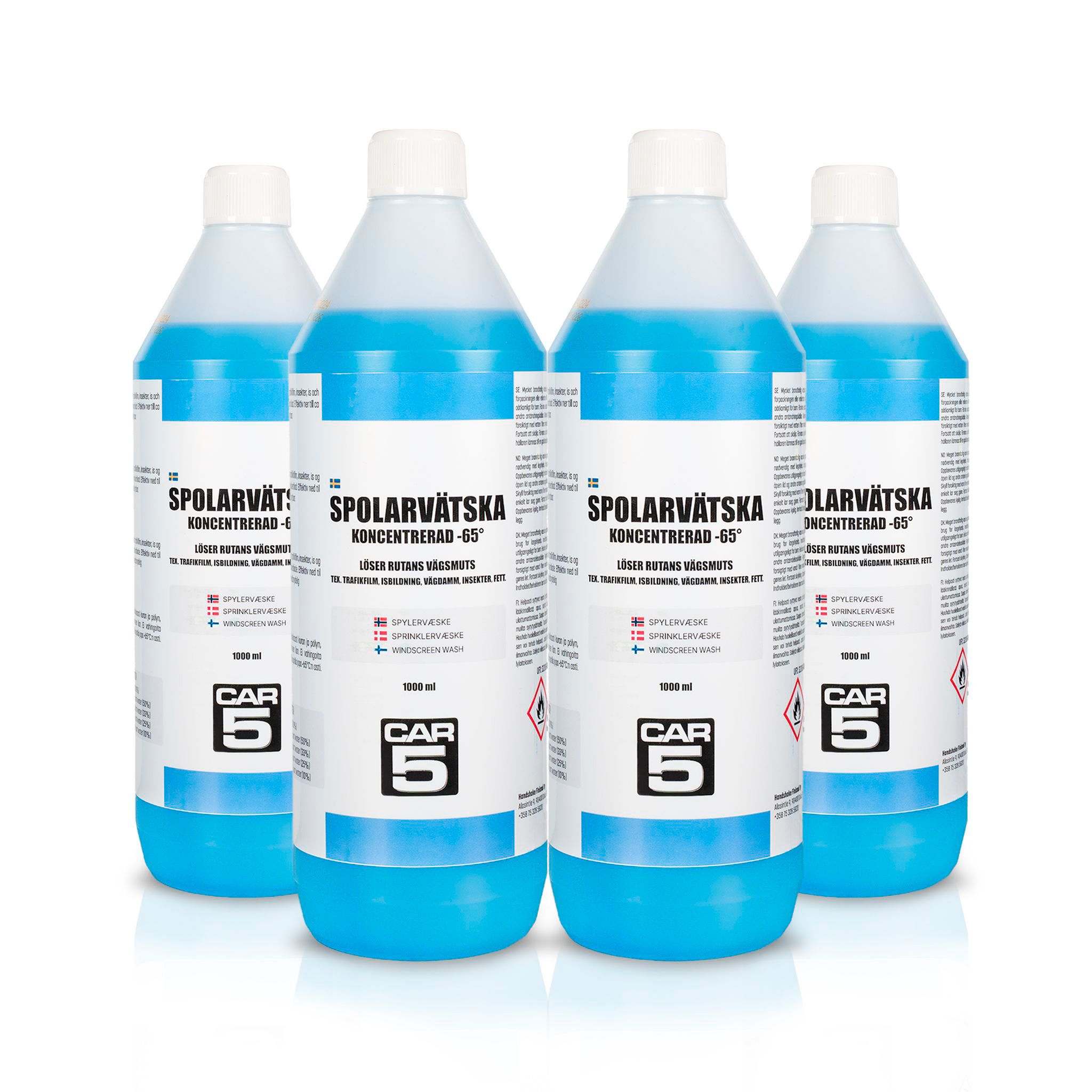 Tuulilasin pesuneste CAR5 Windscreen Wash Concentrate -65°C, 1000 ml, 4 x 1000 ml
