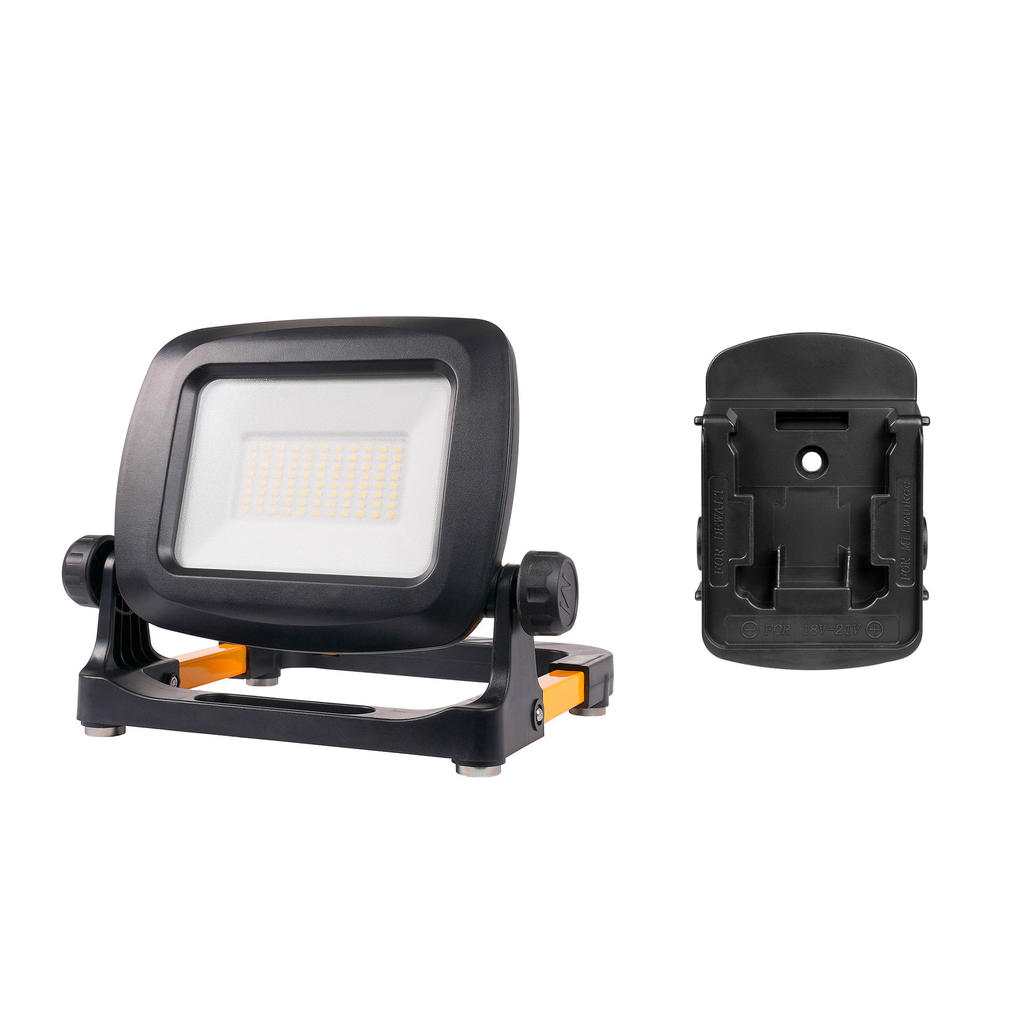 Worklight AGGE Workmate 2K, for powertool batteries, 2100 lm, Light + adapter for DeWalt/Milwaukee batteries afbeelding