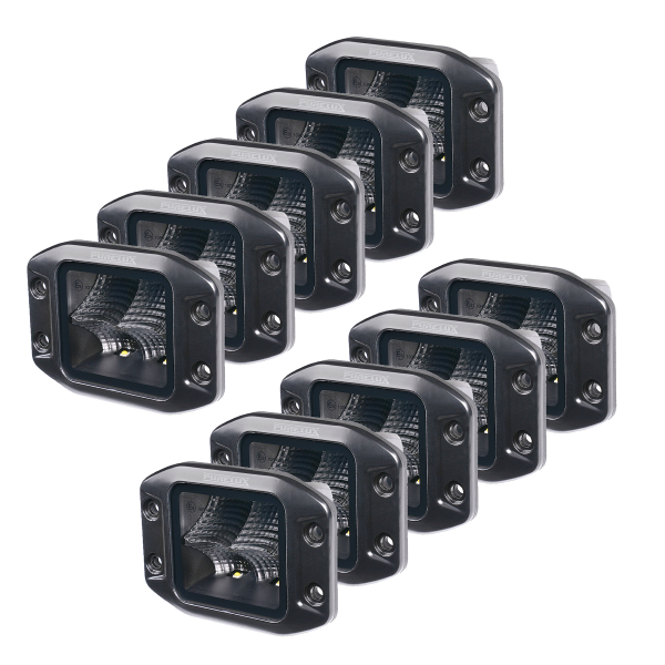 Worklight Purelux Black Flush-Mount Square - 12 cm / 40W / Flood, 10 pcs afbeelding 1
