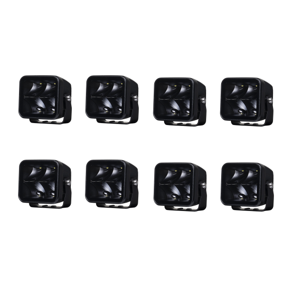 Arbetsbelysning PURELUX Black Square 40 Spot - 8 cm / 40W / Spot, 8 st