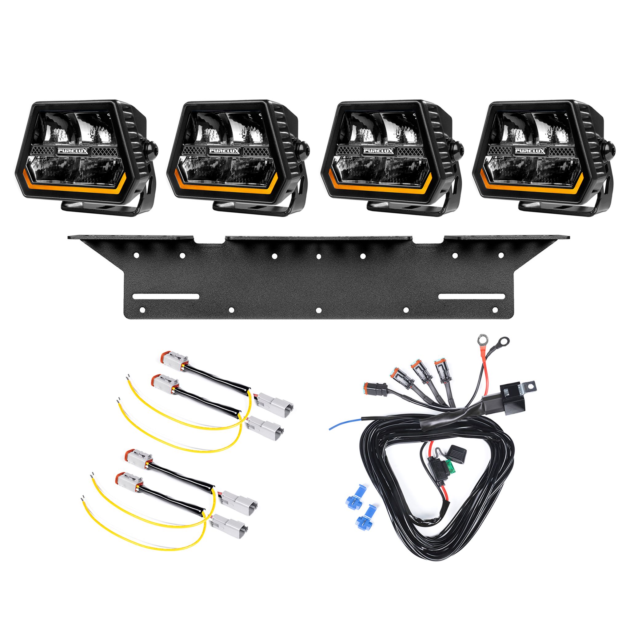 Auxiliary light Purelux Panther Alpha 60 - 12 cm / 60W / Spot, 4 pcs - Complete set afbeelding