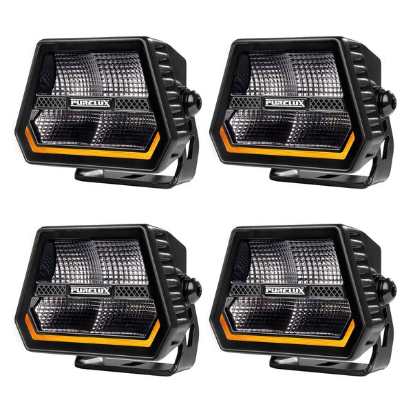 Varningsljus / Arbetsbelysning PURELUX Panther Alpha 60 R65 - 12 cm / 60W / Bred, 4 st