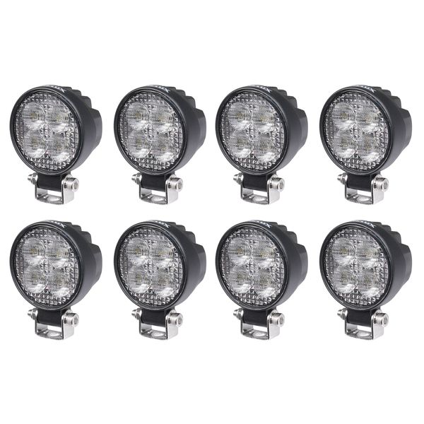 Arbetsbelysning PURELUX Terrain Black Mini Round - 7 cm / 12W / Bred, 8 st