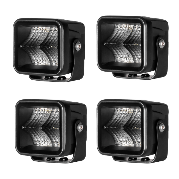 Arbetsbelysning PURELUX Terrain Black Square Flood - 7 cm / 20W / Bred, 4 st