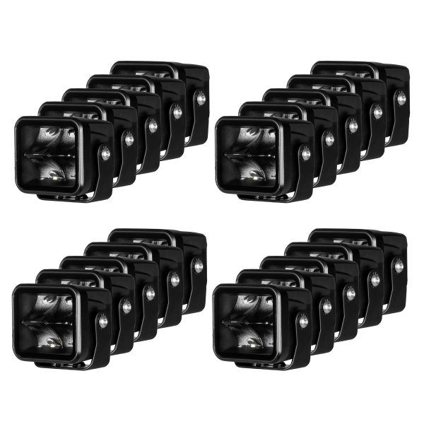Arbetsbelysning PURELUX Terrain Black Square Spot - 7 cm / 20W / Spot, 20 st