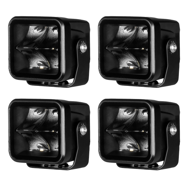 Arbetsbelysning PURELUX Terrain Black Square Spot - 7 cm / 20W / Spot, 4 st