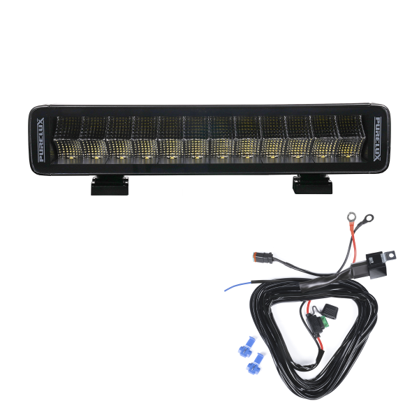 Arbetsbelysning PURELUX Terrain Curve 120W - Kurvad / 36 cm, 1 st + Reläkabelsats