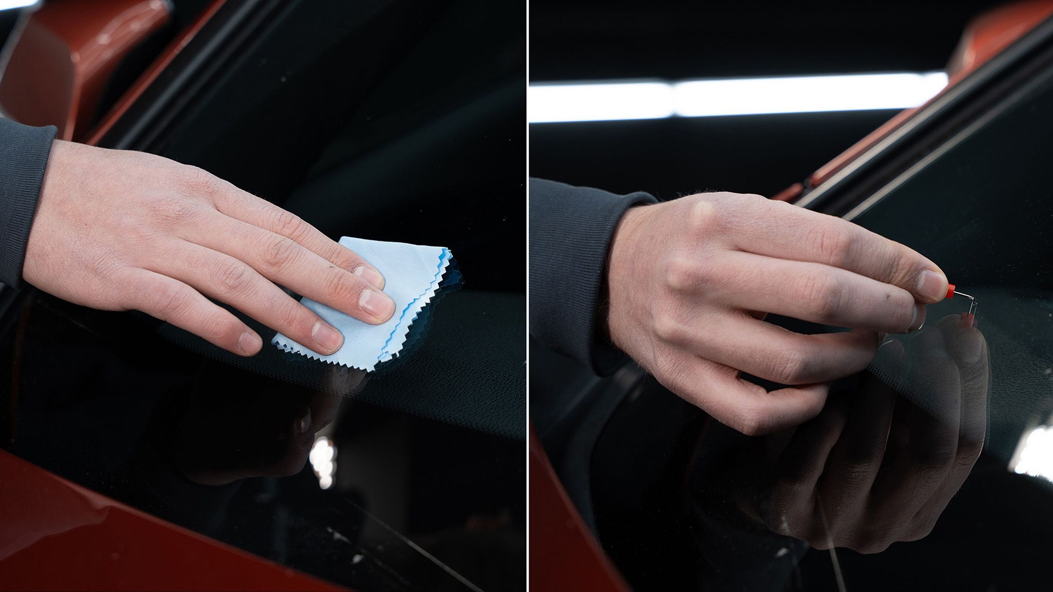 Tuulilasin kiveniskem&auml;n korjaaminen