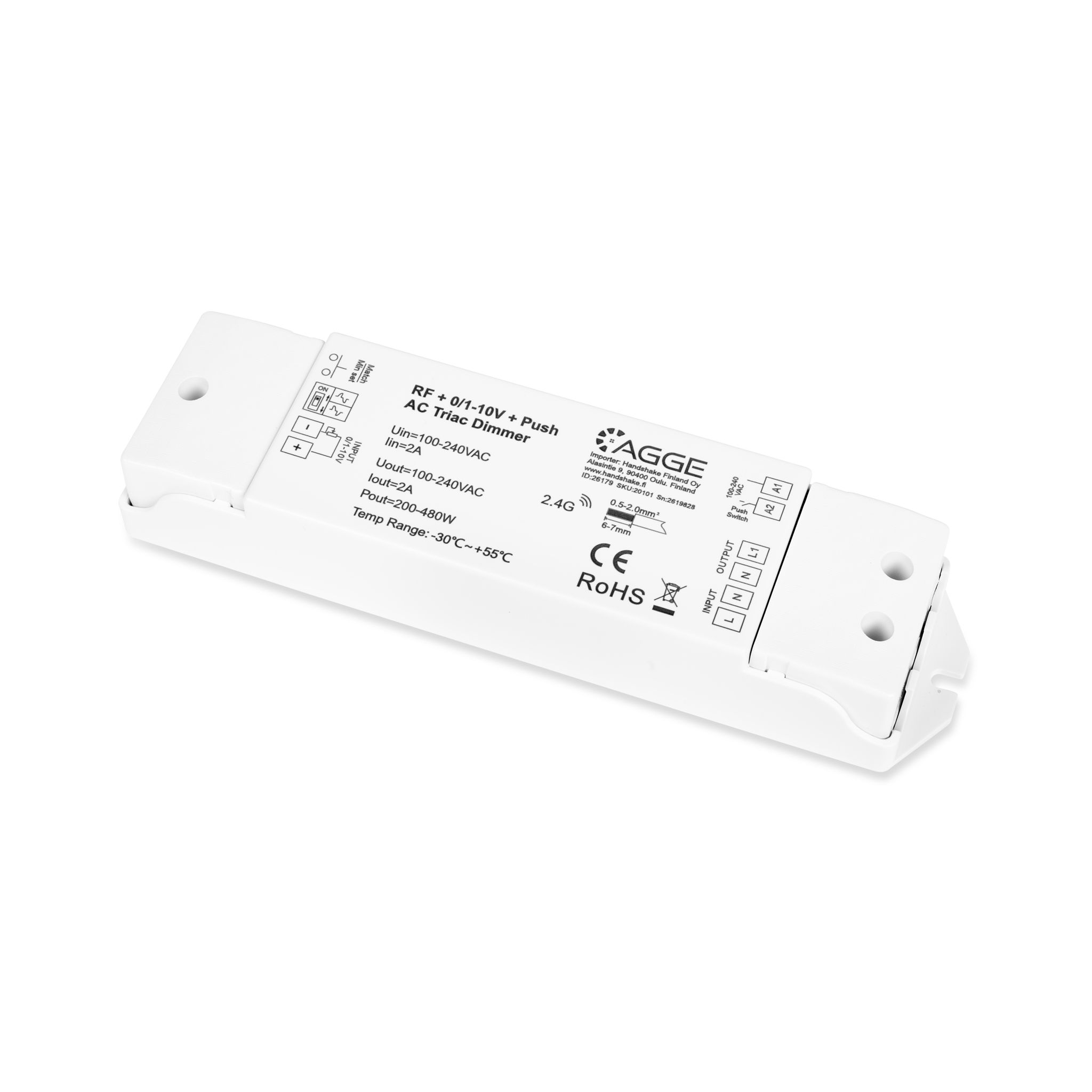 Himmennin AGGE Push AC Triac Dimmer, RF 2.4 GHz | Alk. 43,90 €