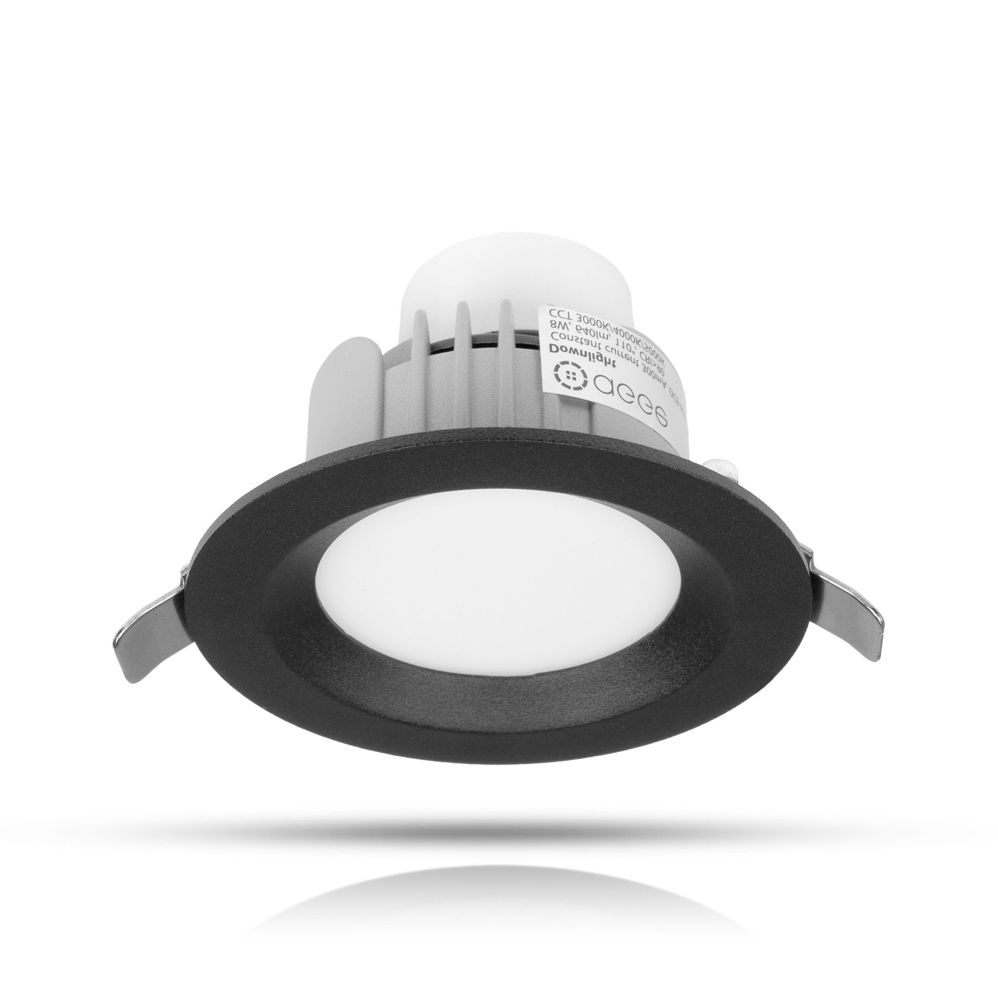 Alasvalo AGGE Round Flood Antiglare Black - IP44 / CCT / Himmennettävä, 8W / 85 mm