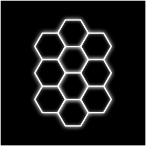 Hexagon-belysning Dr Dirt Garage Sky, 10 Grid System, 290 x 410 cm