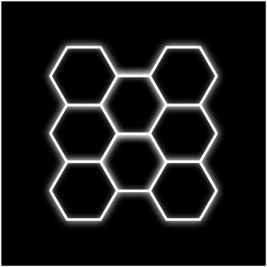 Hexagon-valo Dr Dirt Garage Sky, 8 Grid System, 290 x 305 cm