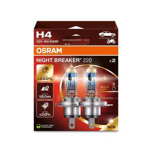Halogeenipolttimo Osram Night Breaker 220, H4, 60/55W