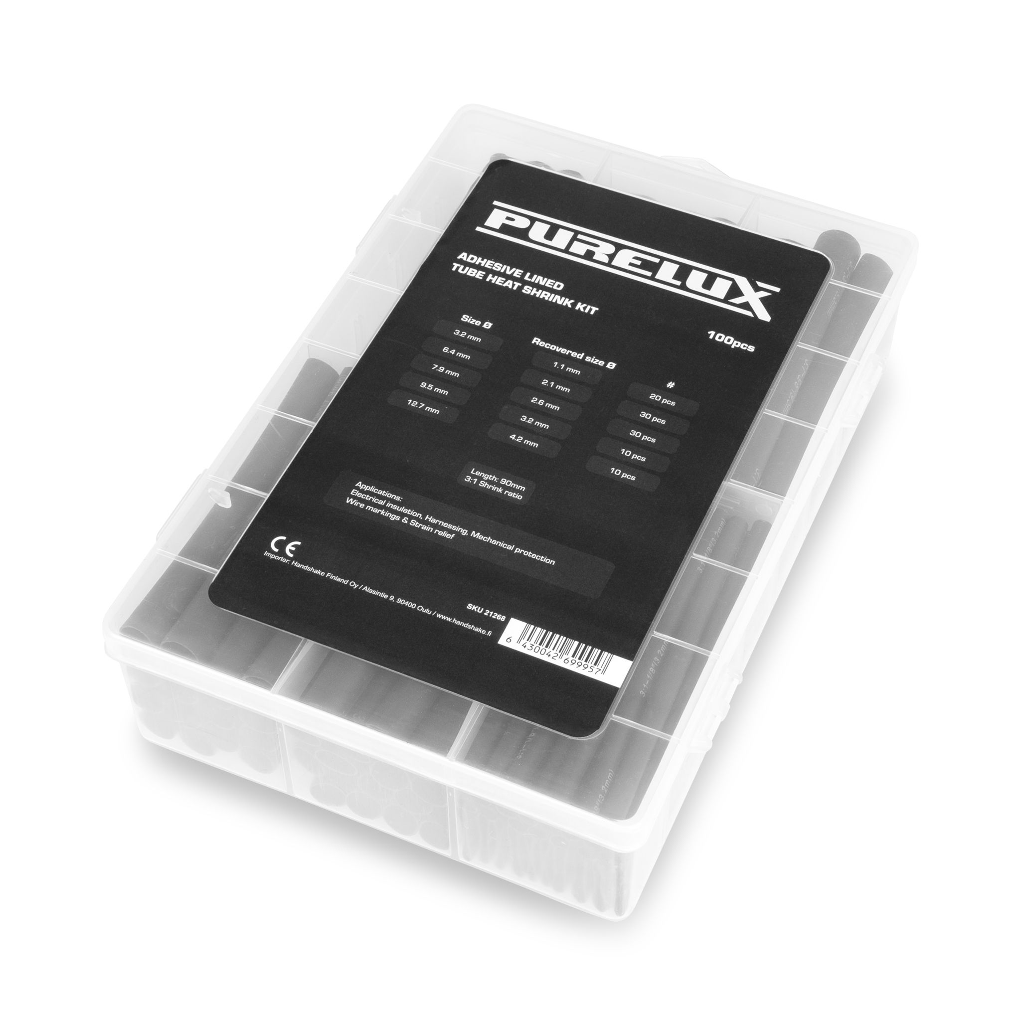 Heat shrink set Purelux Heat Shrink Tube Kit, 100 pcs afbeelding
