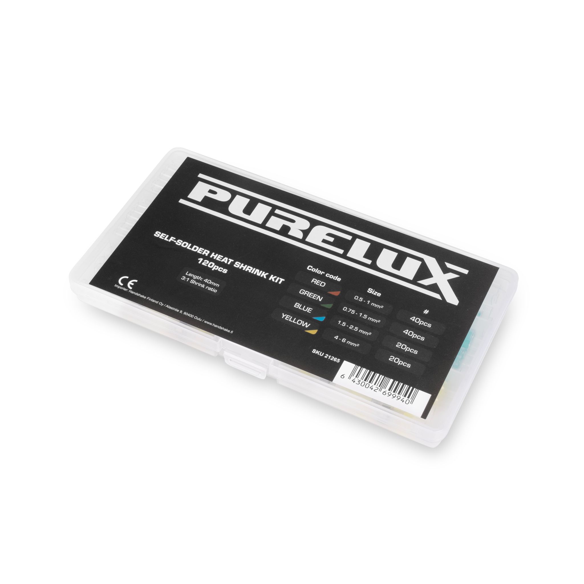 Heat shrink kit Purelux Self-Solder Heat Shrink Kit Tin, 120 pcs afbeelding