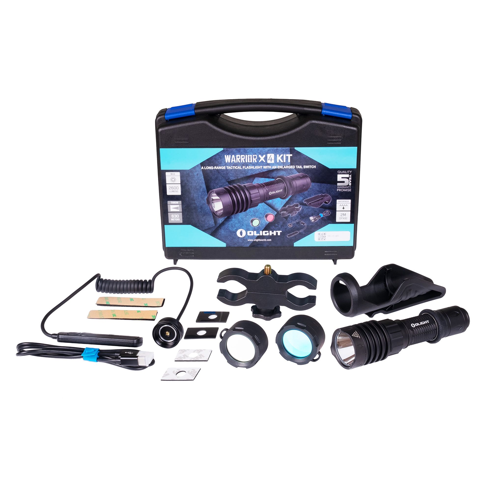 Weapon light set Olight Warrior X 4 - 2600 lm / 149 mm / Rechargeable afbeelding