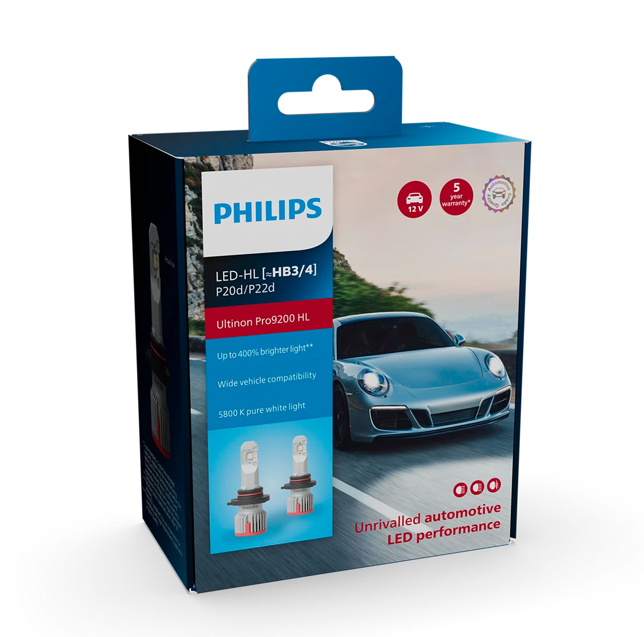 LED-ajovalopolttimot Philips Ultinon Pro9200 HL +400%, 1800 lm, HB3/HB4