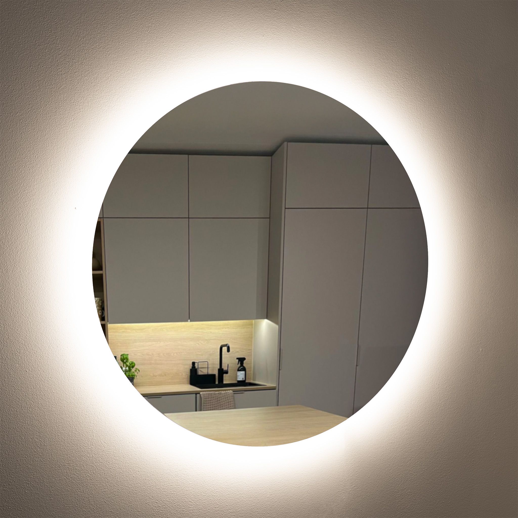 LED mirror AGGE LED Mirror Round Backlight - 17W / 3000-6000K / 800 mm afbeelding