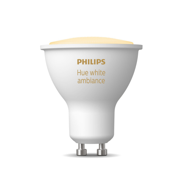 Philips Hue Smart 50W GU10 LED Bulb – White & Color Ambiance, 400 Lumens, 2000K-6500K, 542332