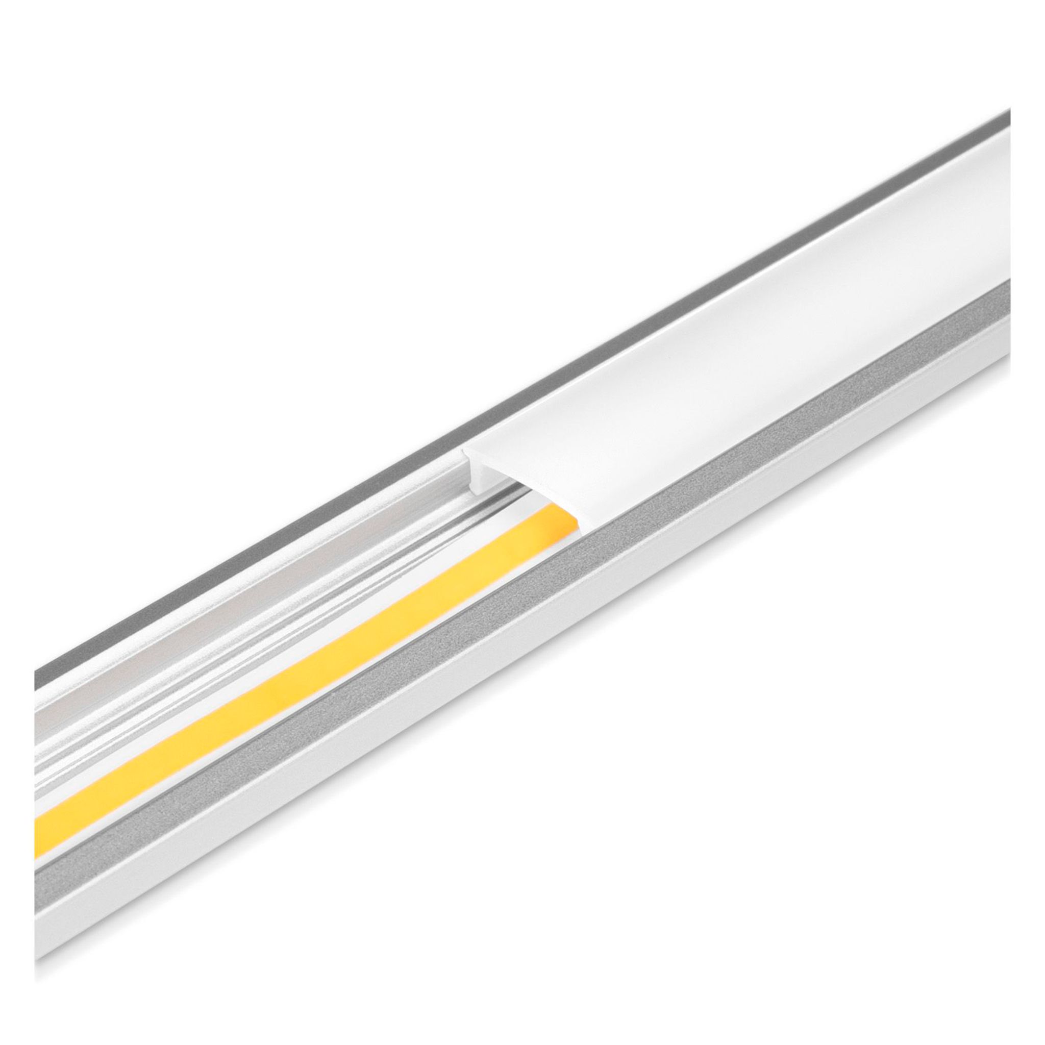 Alumiiniprofiili LED-nauhalle AGGE Recessed, upotettava, 100 cm, Hopea