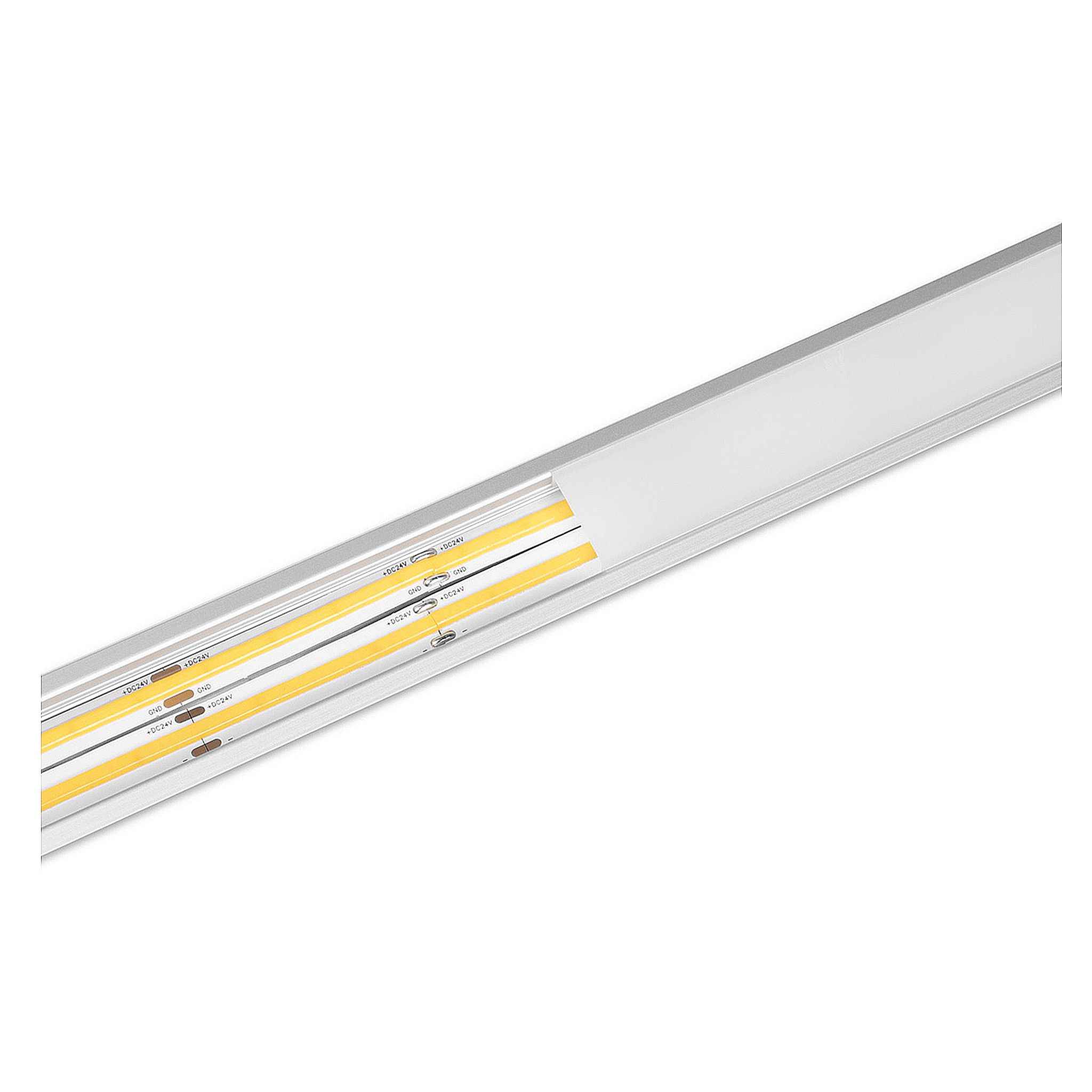 Aluminiumprofil för LED-list AGGE Wide Recessed, infälld, 100 cm, Silver