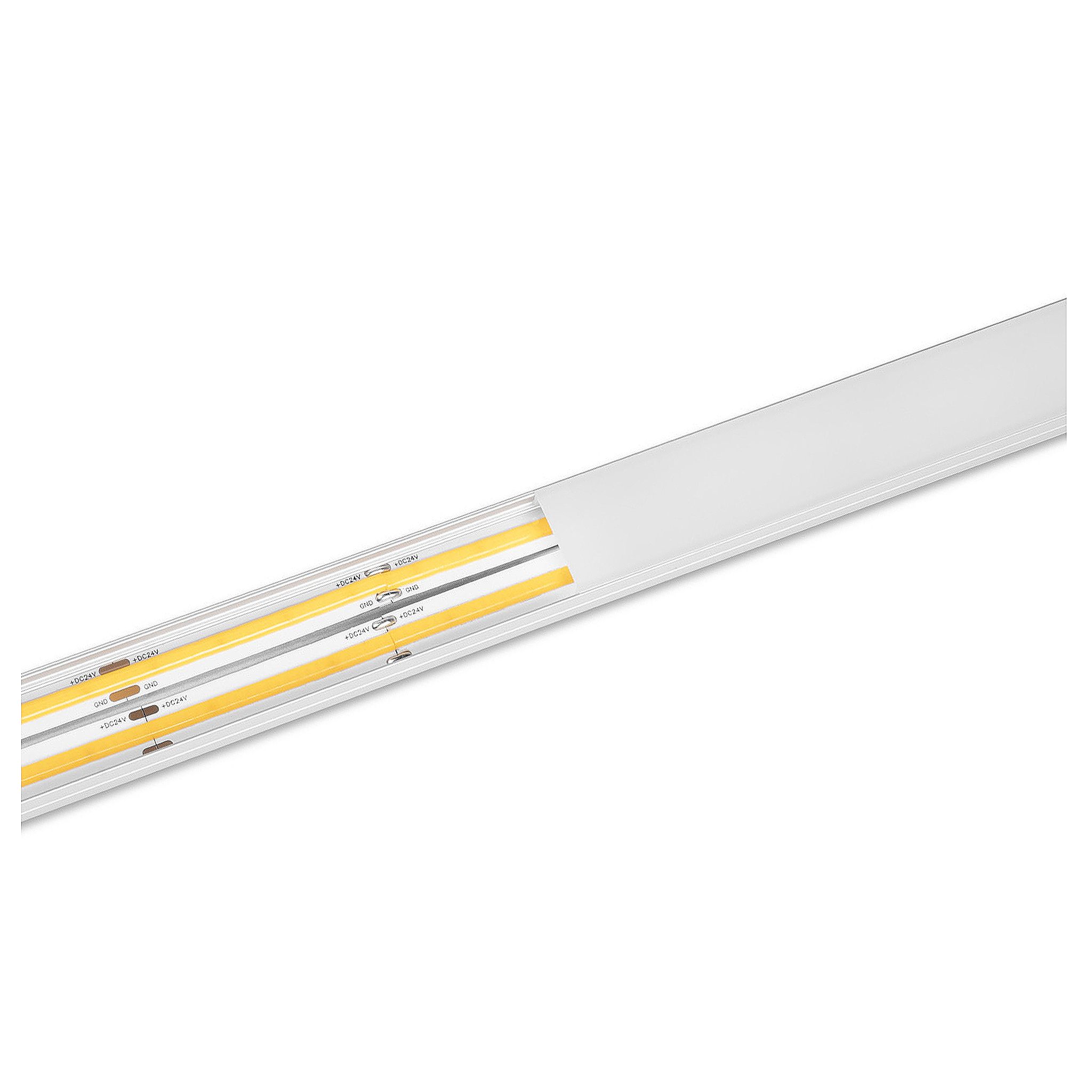 Alumiiniprofiili LED-nauhalle AGGE Wide Surface, pinta-asennettava, 100 cm, Hopea