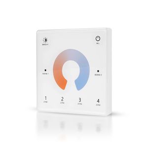Fjernkontroll for LED-stripe AGGE CCT veggmontert berøringspanel med 4 soner, RF 2,4 GHz