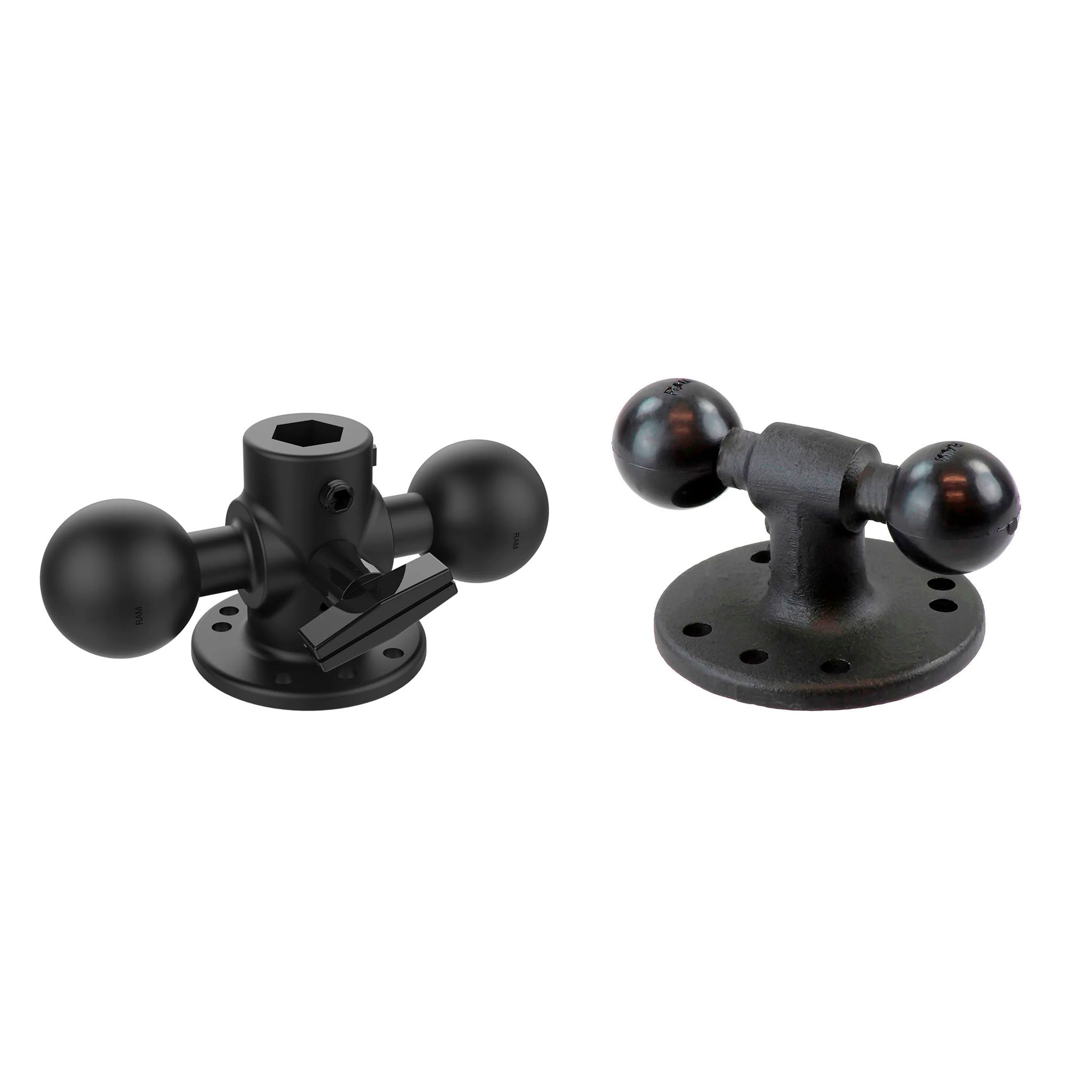 Kiinnike RAM Mounts Double Ball Adapter with Round Base, B/C-koko, B-koko | Alk. 63,67 €