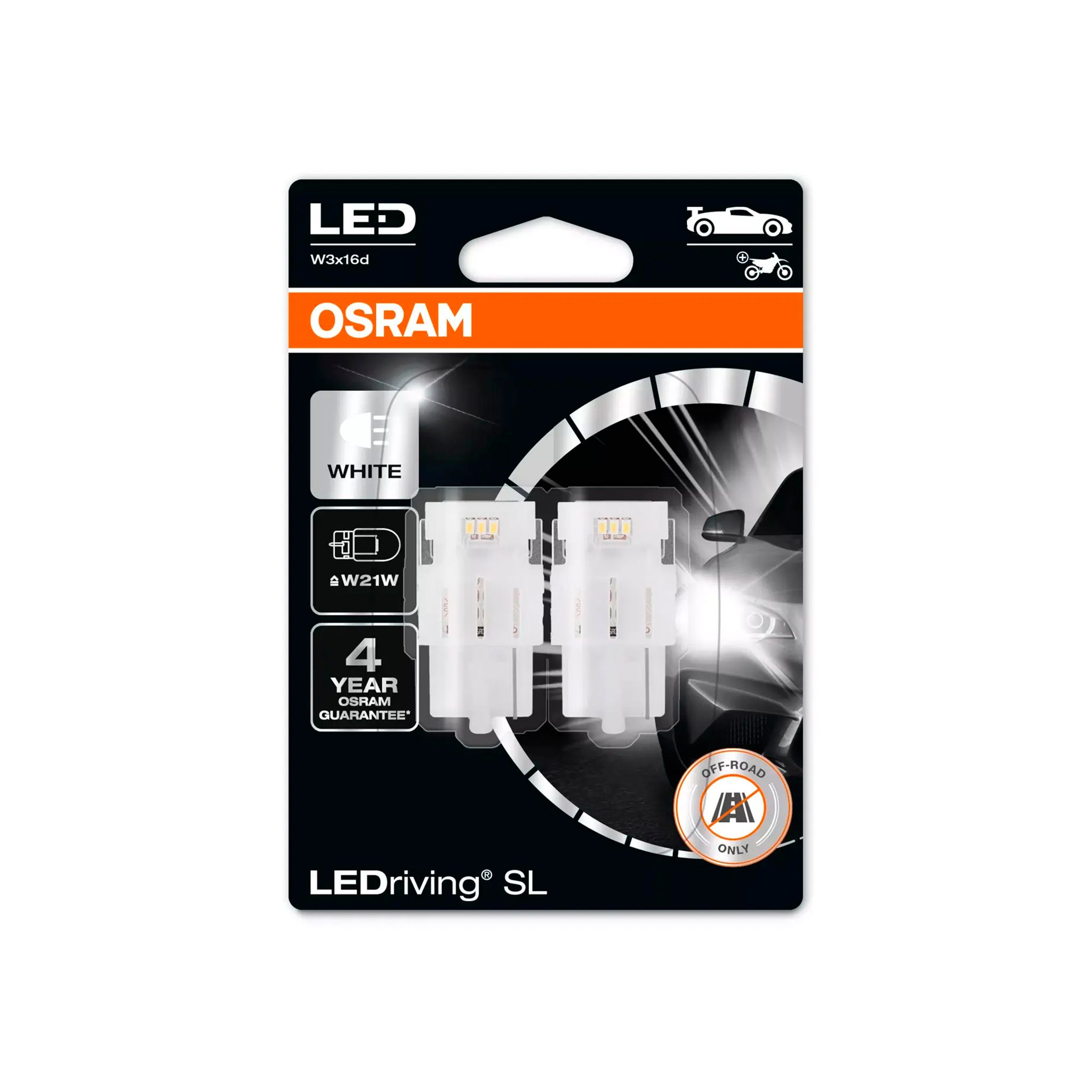 LED-poltinpari Osram LedDriving SL, 6000K, T20 (W21W)