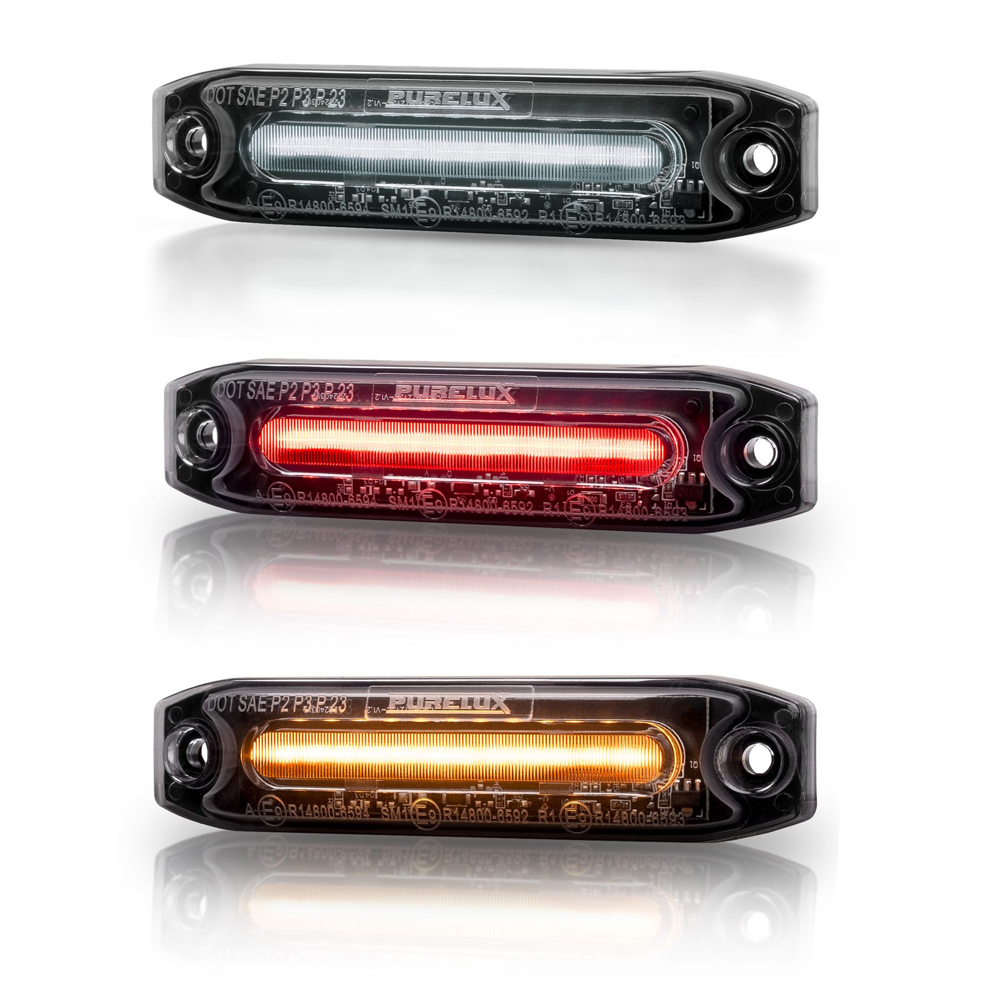 Position light Purelux Specter 12X Dark - 12/24V / 6W / 102 mm, Amber afbeelding
