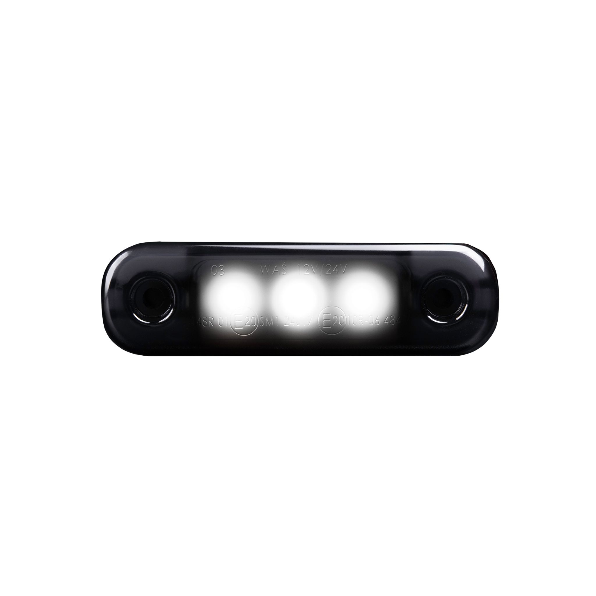 Marker light Strands Dark Knight Super Dark Slim 3LED - 12/24V / 1W / 84 mm, White afbeelding