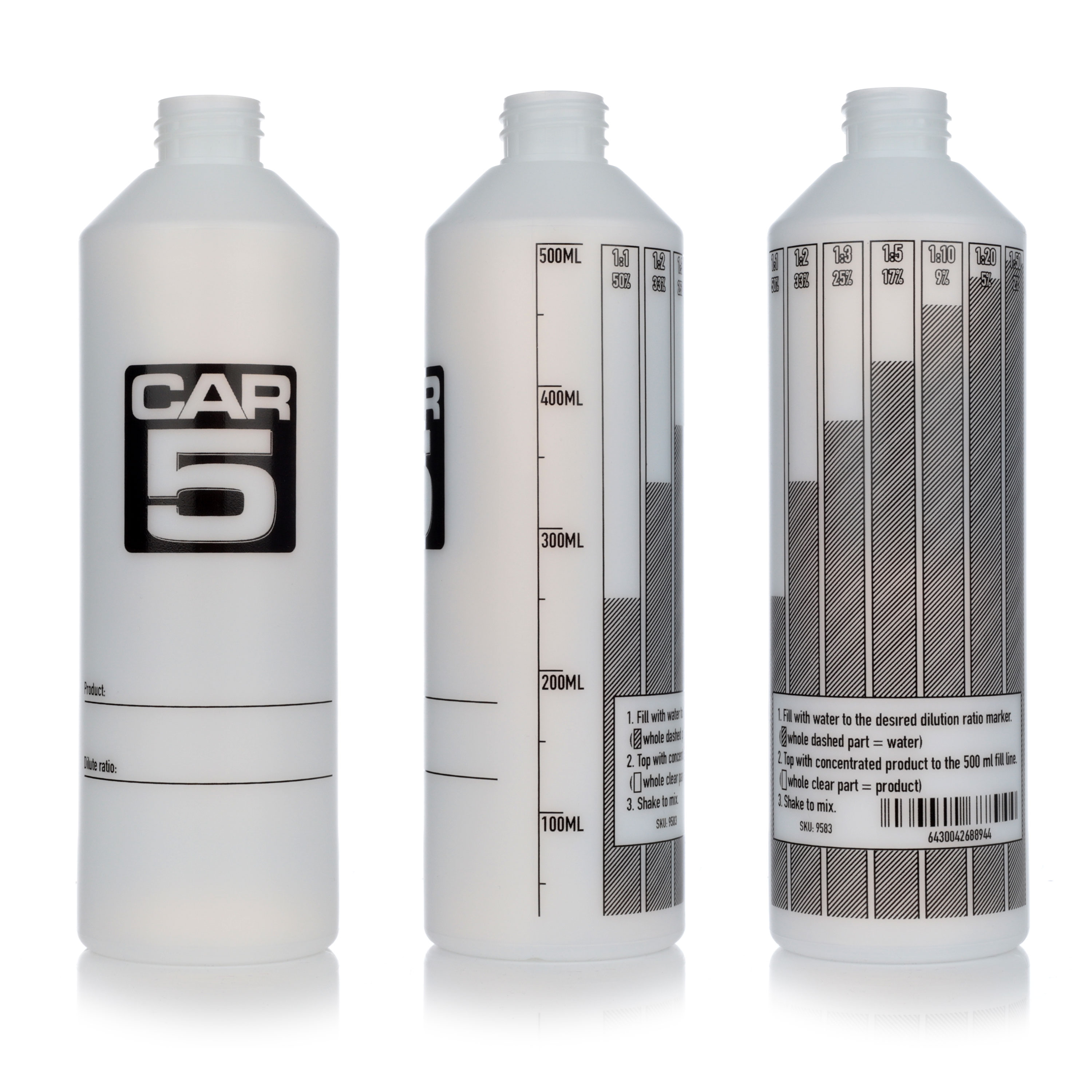 Sprayflaska CAR5 Dilute Bottle 500 ml Justerbar Trigger