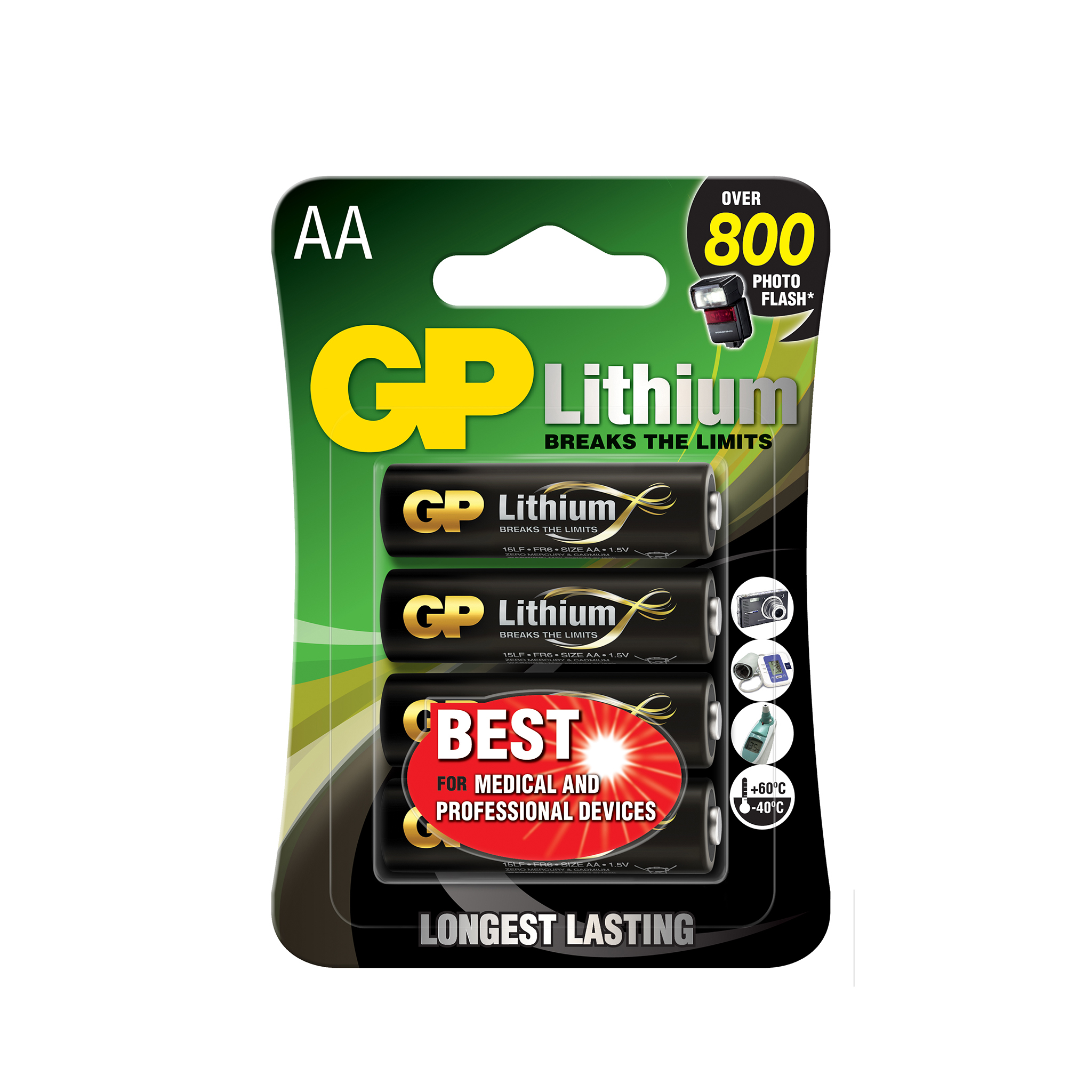 AA-batteri GP Lithium, 4 st