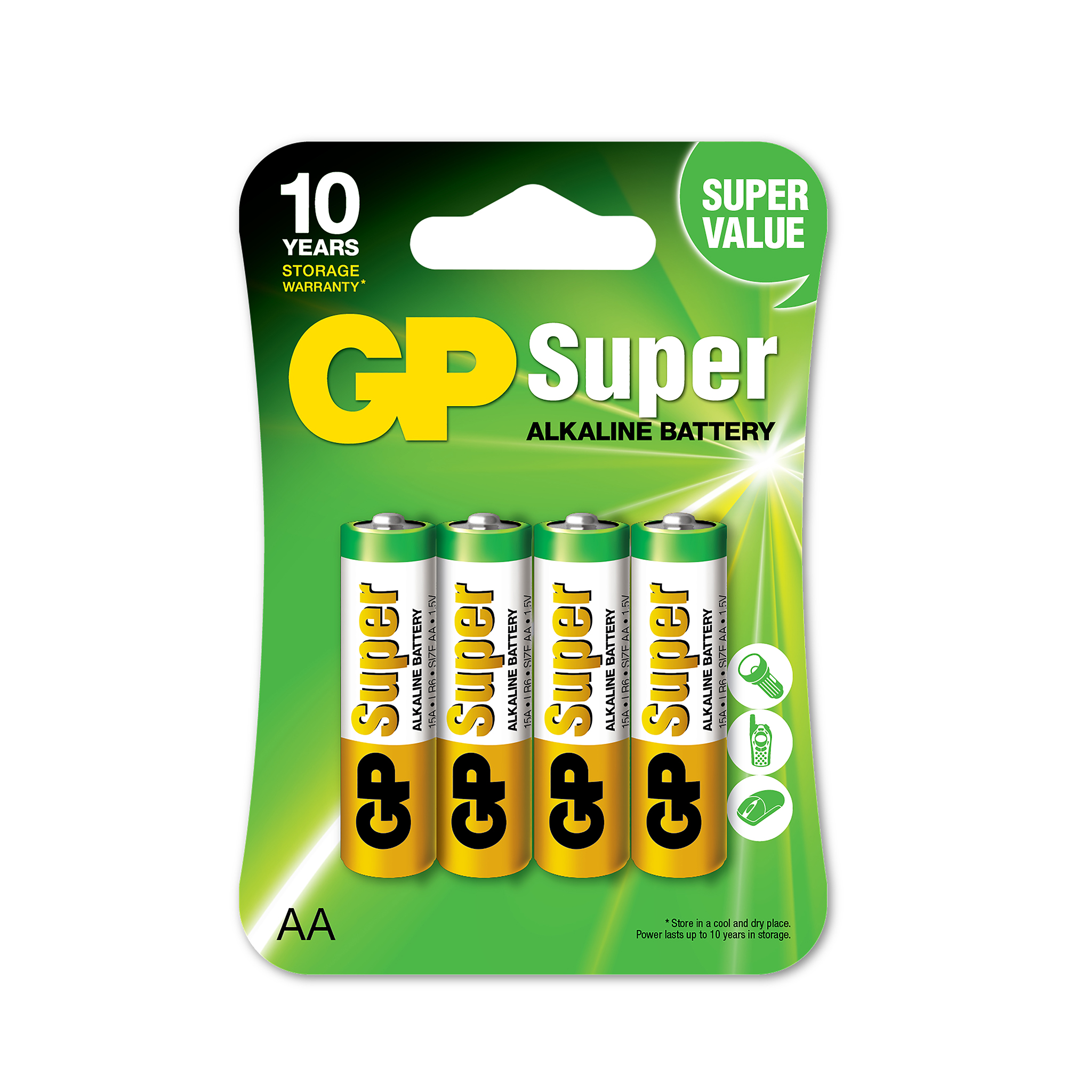 AA-batteri GP Super Alkaline, 1 pakke (4 stk.)