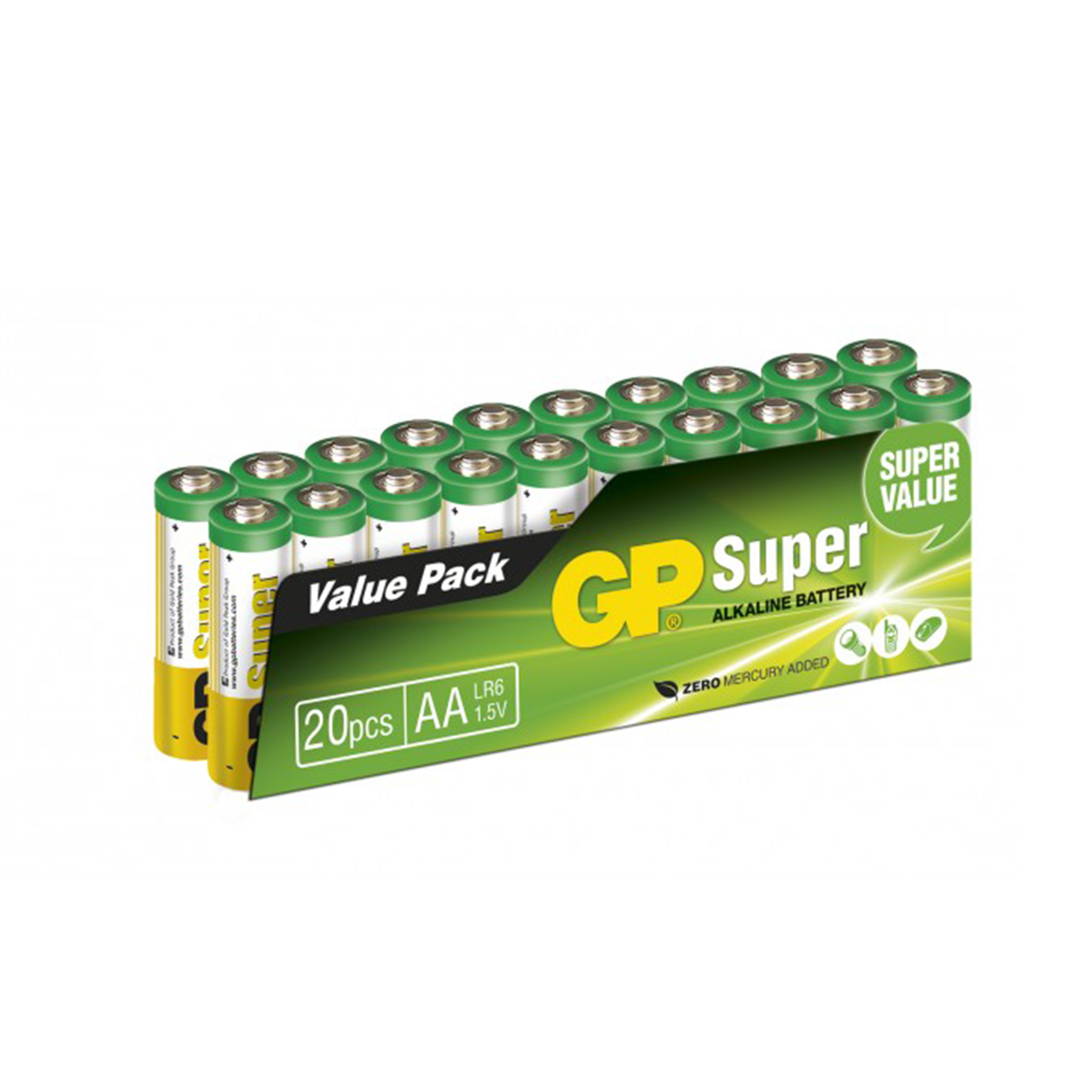 AA-batteri GP Super Alkaline, 1 pakke (20 stk.)