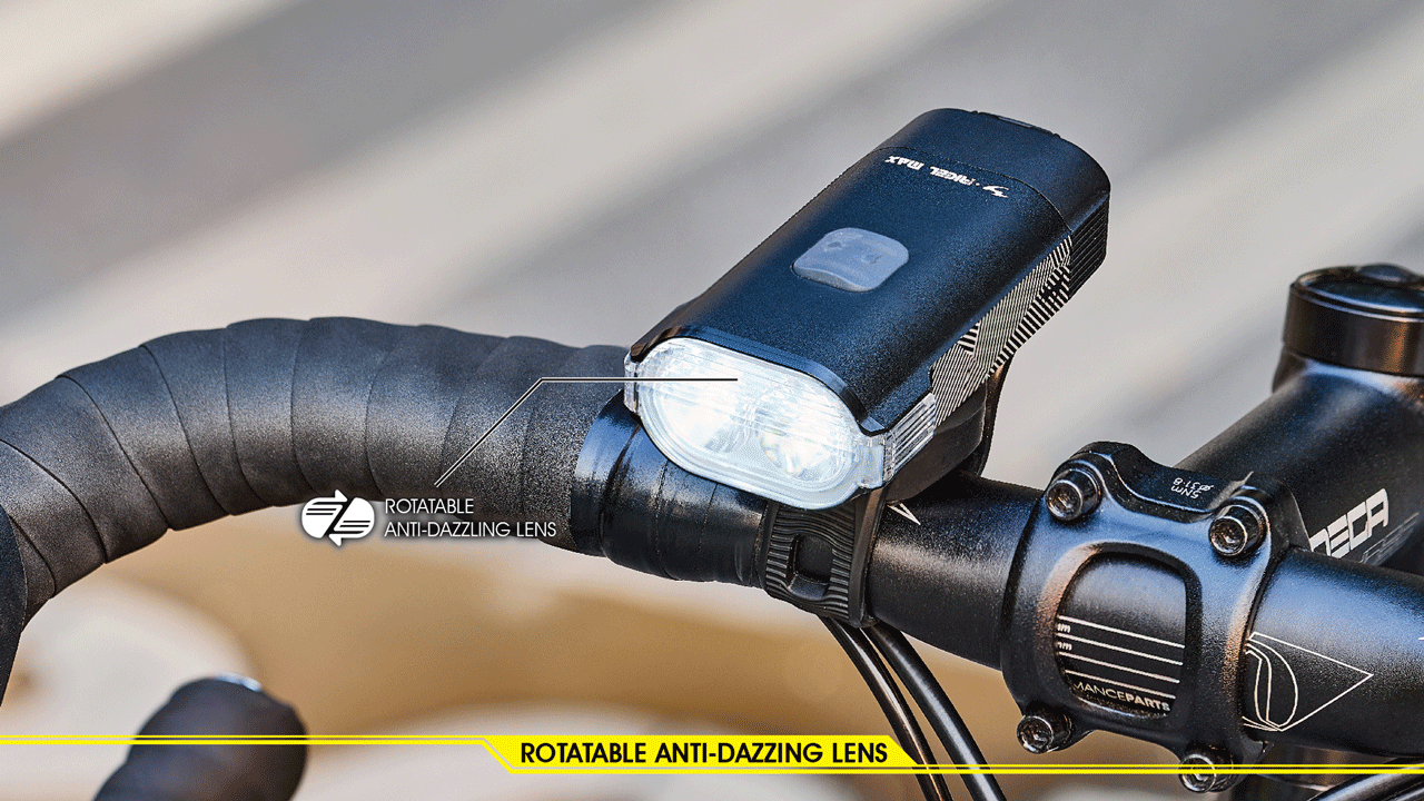 Phare Avant Vélo Moon Rigel Max 1500 Lumens - Rechargeable USB-C, Autonomie 56h, étanche IPX7, Support Garmin