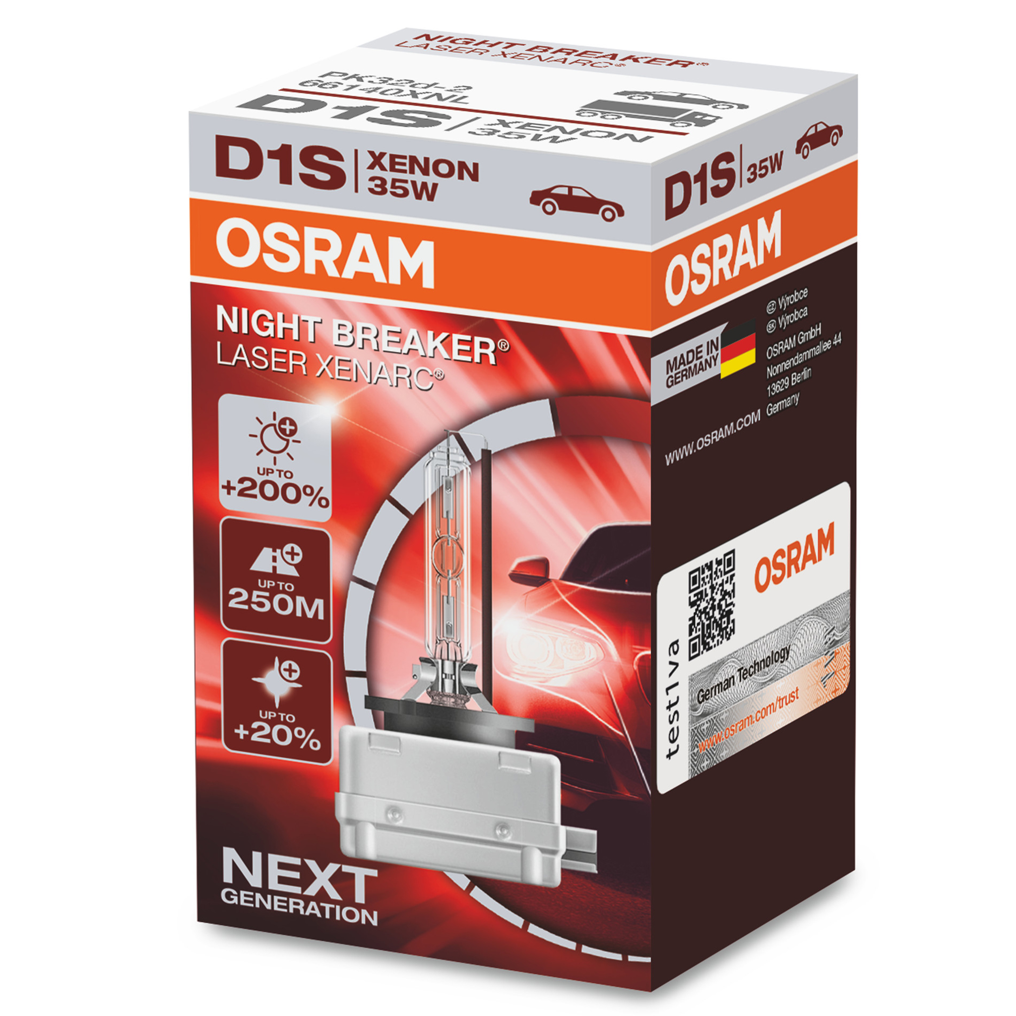 Osram Xenarc D1S Night Breaker Laser, Xenonpære, 35W, 1 stk.
