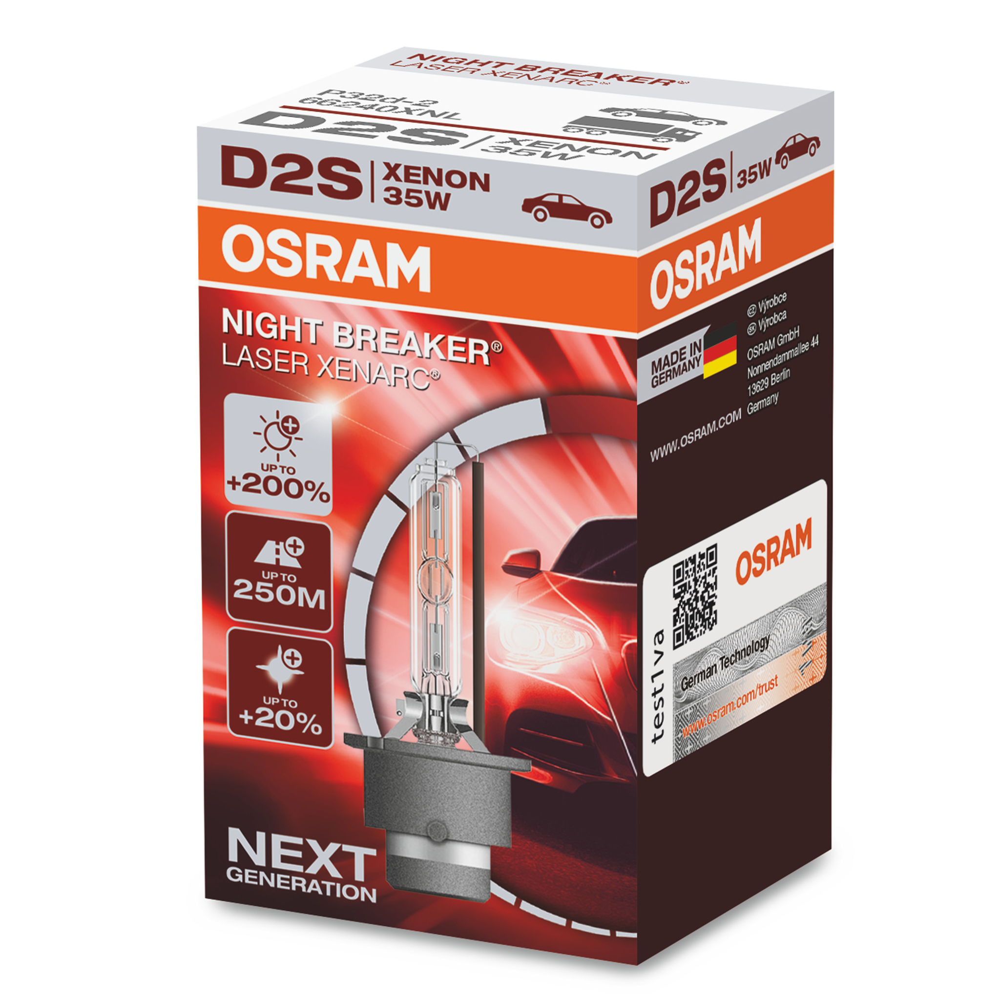 Xenonlampa Osram Xenarc Night Breaker Laser +200%, D2S