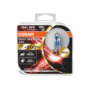Halogenlampa Osram Night Breaker 200 H4, 60 / 55W