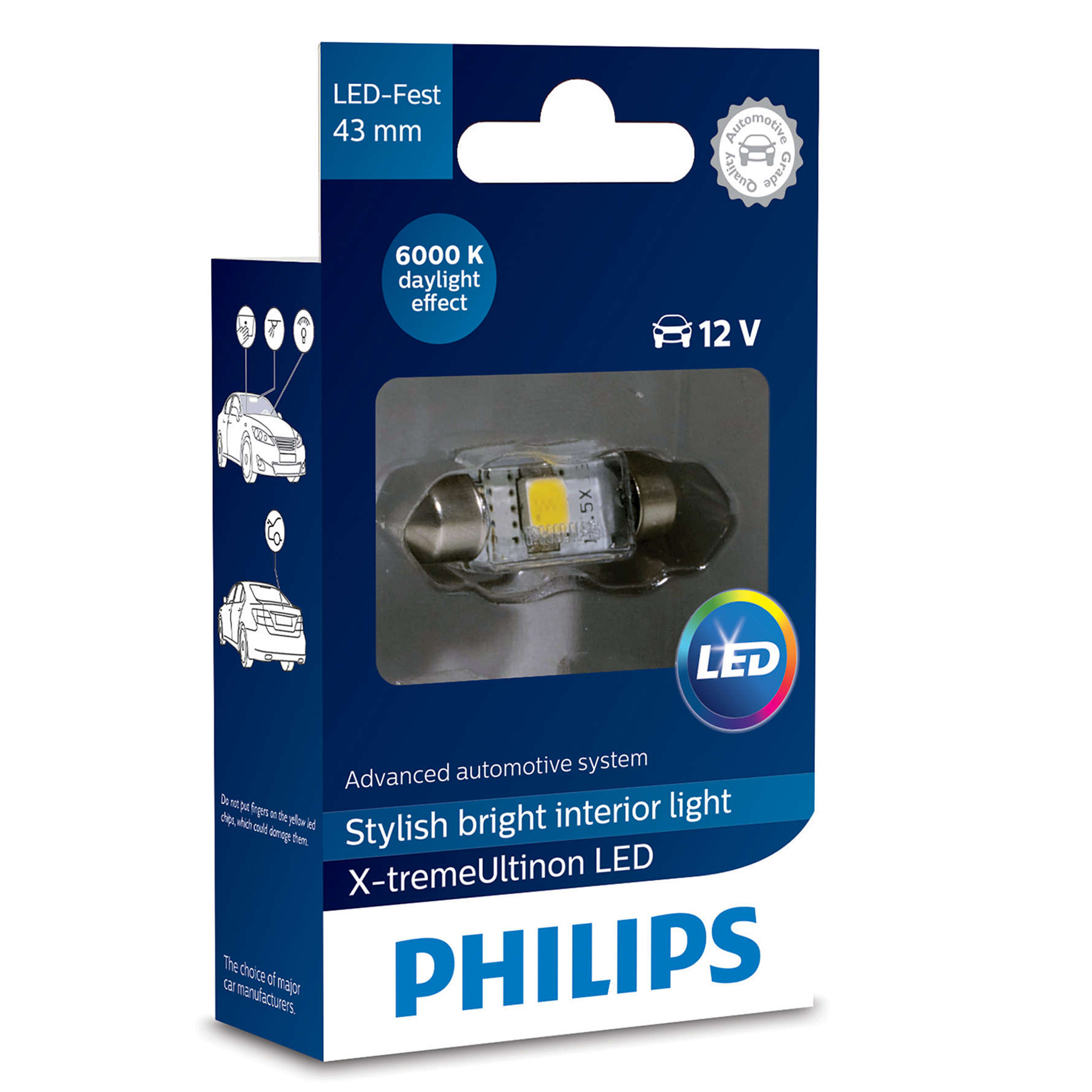 LED-spolepære Philips 43 mm, X-tremeUltinon +200%