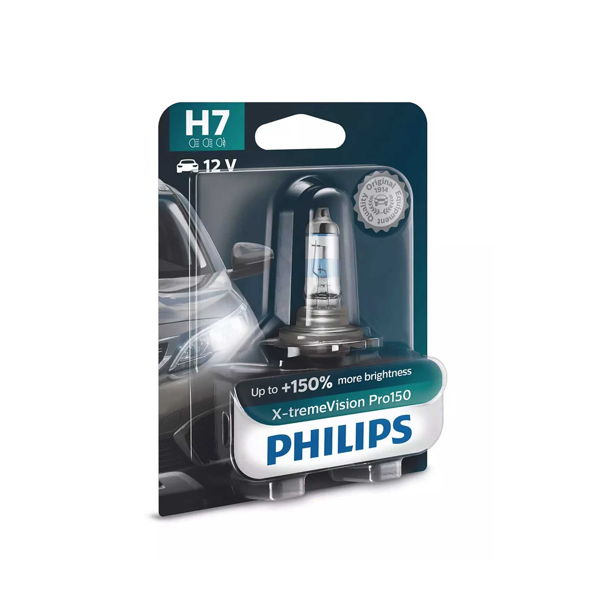 Halogenpære Philips X-TremeVision Pro150, 150%, 55W, H7, 2 stk.