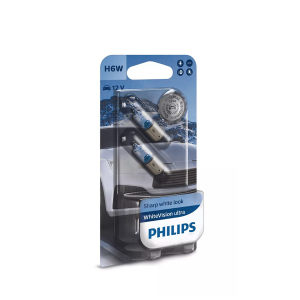 Halogeenipolttimo PHILIPS WhiteVision ultra, 6W, BAX9s, 2 kpl