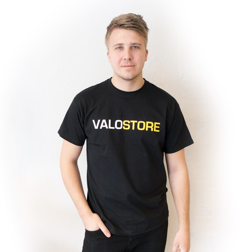 T-Shirt VALOSTORE Logo, svart, X-Large